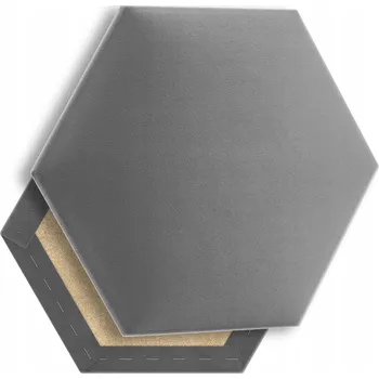 Obraz Čalouněný Panel na zeď SVĚTLE ŠEDÝ VELUR Šestiúhelník Čelo 30x26 V15