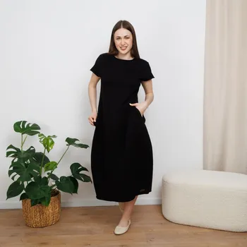 Dámské šaty Šaty Raindrop Long Day Black Velikost: XXL
