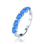 MINET Stříbrný prsten s modrými opálky vel. 52 Velikost prstenu: 52