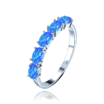 Prsten MINET Stříbrný prsten s modrými opálky vel. 52 Velikost prstenu: 52