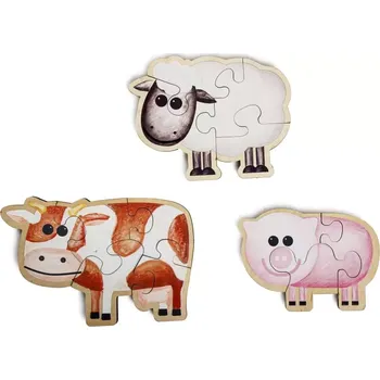 Puzzle Dřevěné puzzle pro nejmenší, sada 3 dílků