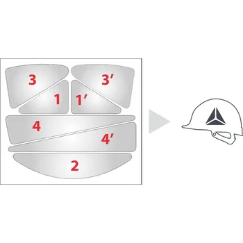 Pracovní přilba DELTA HESTICKER / Nálepky na přilby Delta Plus - červená Univerzální