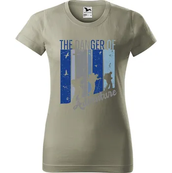 Dámské tričko s potiskem The danger Barva trička: Světlá khaki - 28, Velikost: S