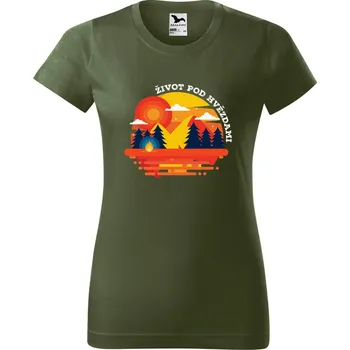 Dámské tričko Život pod hvězdami Barva trička: Khaki - 09, Velikost: XS