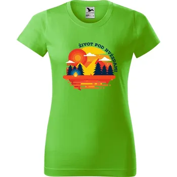 Dámské tričko Dámské tričko Život pod hvězdami Barva trička: Apple green, Velikost: S