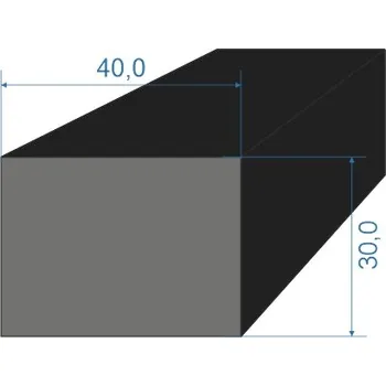 Těsnění do okna a dveří 0596304 Pryžový profil 30x40mm, EPDM 70°Sh obdélníkový