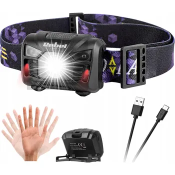 Čelovka Akumulátorová čelovka Rebel 3W LED s pohybovým senzorem, nabíjení USB
