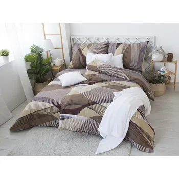 Povlečení XPOSE® Prodloužené bavlněné povlečení AGNES - hnědé 140x220 cm, 70x90 cm, Bavlna + Prodloužená možnost vrácení zboží do 50 dnů