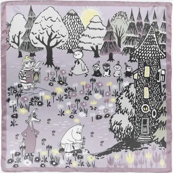 Šátek Hedvábný šátek Moomin Valley mauve 88x88, Lasessor Finsko Mauve (šeříková)