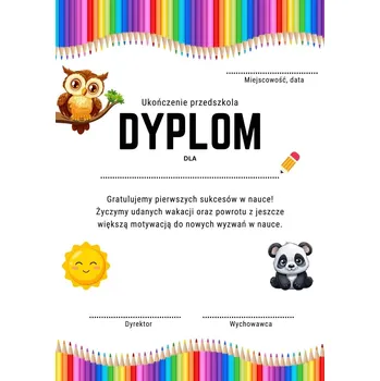 Diplom o ukončení mateřské školy A4 - vzor W0006