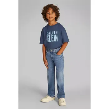 Pánské džíny Dětské rifle Calvin Klein Jeans STRAIGHT IB0IB02504 IB0IB02504.PPYA modrá 55X, vel. 152