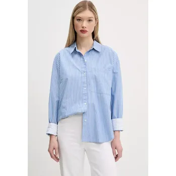 Pánská košile Bavlněná košile Abercrombie & Fitch modrá barva, relaxed, s klasickým límcem, KI140-5059 KI140.5059.206 55X, vel. L