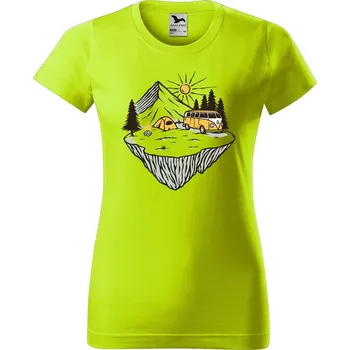 Dámské tričko Dámské tričko s potiskem Klídek v přírodě Barva trička: Limetková - 62, Velikost: XL