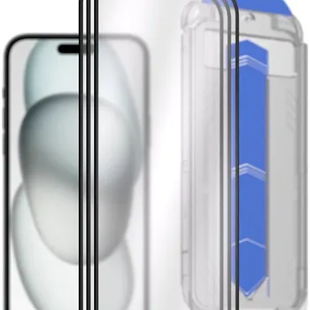 Telefonní příslušenství AlzaGuard 2.5D Glass EasyFit DustFree pro iPhone 15