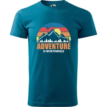 Pánské tričko Adventure is worthwhile Velikost: M, Barva trička: Petrolejová