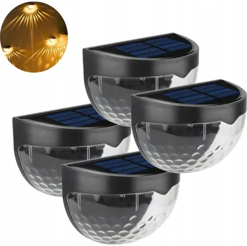 Venkovní osvětlení 4 x SOLÁRNÍ LAMPA NÁSTĚNNÁ FASÁDNÍ ZAHRADNÍ LED SVĚTLO BÍLÉ TEPLÉ