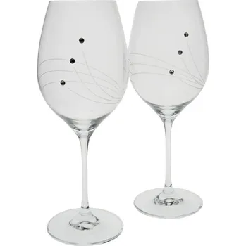 Sklenice Sklenice na víno se třemi kamínky Swarovski 470 ml sada 2 ks