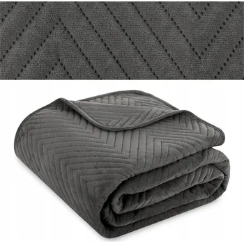 Přehoz na lůžko Přehoz na postel Łóżkoholicy velur 220 cm x 240 cm šedý
