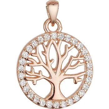 Přívěsek Pozlacený růžový přívěsek strom života 14052.1