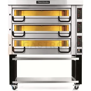 Pec na pizzu Tříkomorová pec na pizzu, 18x pizza 35 cm, komory o rozměrech 1065x710x210 mm, manuální panel | PIZZA MASTER, PM 733E
