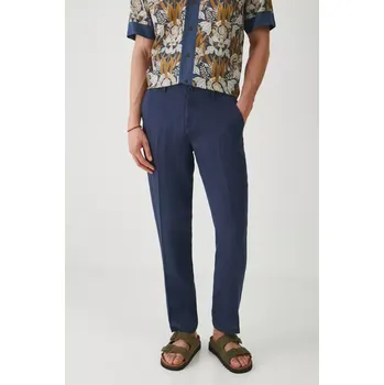 Lněné kalhoty Medicine pánské, tmavomodrá barva, jednoduché RS25.SPM900 59M, vel. M