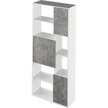 Obývací stěna Regál, bílá/ beton, ULIMI