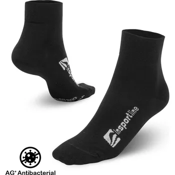 Pánské ponožky inSPORTline Bambusové střední ponožky Bambuo Crew AG+ antibakteriální černá - 35-38