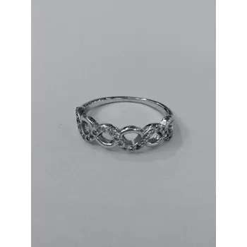 Prsten Stříbrný prsten se zirkony