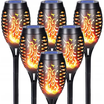 Venkovní osvětlení Solární lampa zapichovací Qedertek černá 52 cm 6 ks