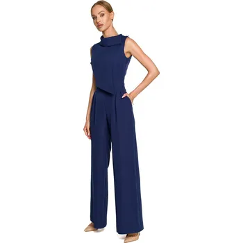 Dámský overall Dámský Elegantní Overal s Ohrnovacím Límcem Moe, s i240_169955_2:s