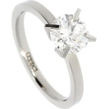 Prsten Zlatnictví Helios Prsten z chirurgické oceli se zirkonem Velikost: 52