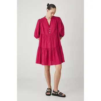 Dámské šaty Lněné šaty Medicine červená barva, mini, oversize RS25.SUD700 33X, vel. XS