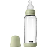 BIBS antikoliková sklenená fľaša so silikónovým cumlíkom 240ml - Sage