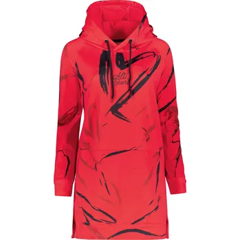Dámská mikina Dámská funkční prodloužená mikina premium ALTISPORT VOJ/ALW049MI03 ČERVENOČERNÁ XXXL