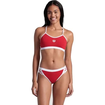 Dámské plavky Arena Icons Bikini Cross Back Solid W 005037401 - red/white XS