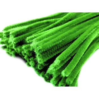 Chlupaté drátky na tvoření Ø6 mm délka cca 30 cm, barva 13 (A012) zelená trávová neon