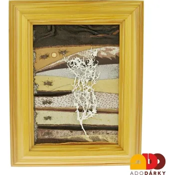 Obraz Kožený obrázek v dřevěném rámu 20 cm - var. 4 (Originální obrázek z kůže na zeď)