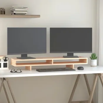 Držák monitoru vidaXL Stojan na monitor 100x27x14 cm masivní borové dřevo [814005] Barva: Přírodní