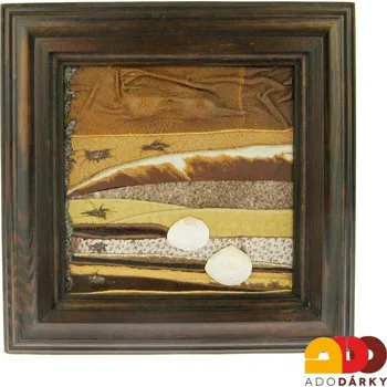 Obraz Kožený obrázek v dřevěném rámu 16 cm - var. 4 (Originální obrázek z kůže na zeď)