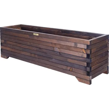 Květináč Dřevěný truhlík GREENSpot Timber 120x35 cm - tmavý palisandr