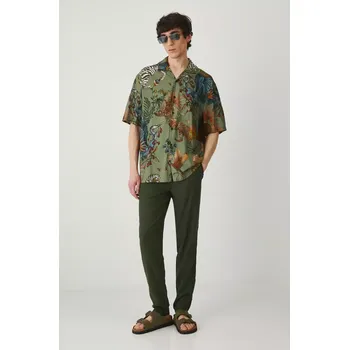 Dámské kalhoty Kalhoty s příměsí lnu Medicine RS25.SPM081 zelená 87M, vel. S