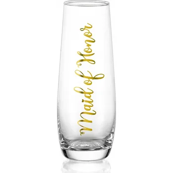 Sklenice NUPTIO Skleničky na šampaňské Maid of Honor: bez stonku rozlučka se svobodou