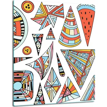 Kuchyňské prkénko SKLENĚNÁ DESKA PRKÉNKO PANEL 40x52 POP ART DO KUCHYNĚ Tvrzené Sklo 7v1