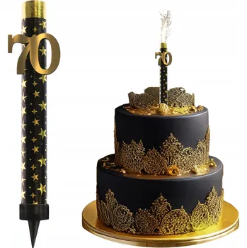 Party dekorace Fontána dortový ohňostroj pro dort se svíčkou k 70. narozeninám