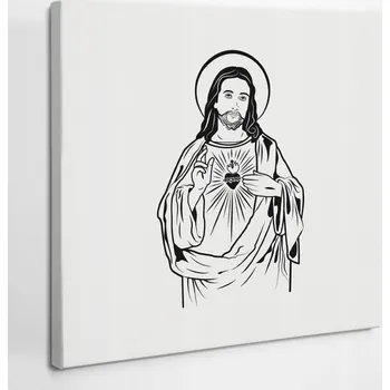 Obraz Dekorace obraz na plátně do Obývacího Pokoje Ilustrace Pán Ježíš 40x40 cm