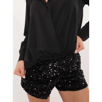 Dámská halenka Elegantní černá košile FPrice s prodlouženým zadním dílem, jedna velikost i523_2016103579068