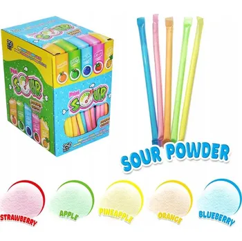 Bonbon Johny Bee SOUR FRUIT STRAWS Kyselé ovocné brčka s šumivou limonádou 250 KS