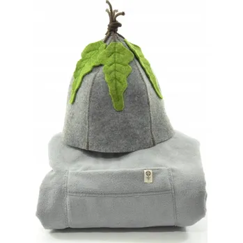 Velforia Pánský saunový set Zelené listy – kilt a filcová čepice Barva: Šedá, Velikost: L - obvod v pase 100-110 cm