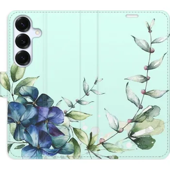 Pouzdro na mobilní telefon Flipové pouzdro iSaprio - Blue Flowers - Samsung Galaxy S25