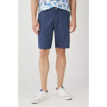 Lněné kraťasy Medicine pánské, tmavomodrá barva, melanžové RS25.SZM071 59M, vel. S